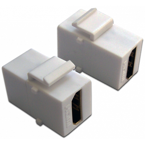 Keystone module, USB 2.0, A Type, female-female, 180 degrees, white